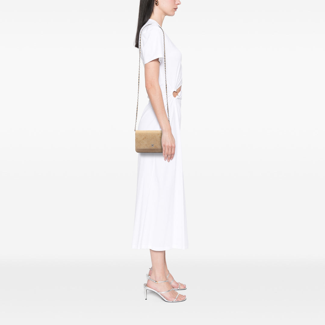 Chanel CC Lace Overlay Cuir de chèvre Wallet on Chain