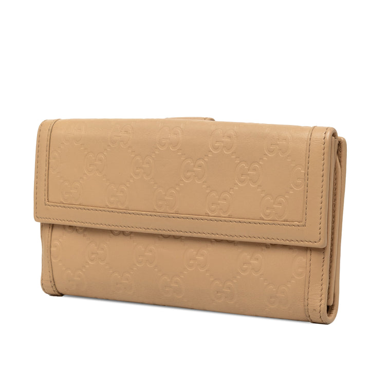 Gucci Portefeuille Guccissima long Beige – vue 2 – GABY PARIS