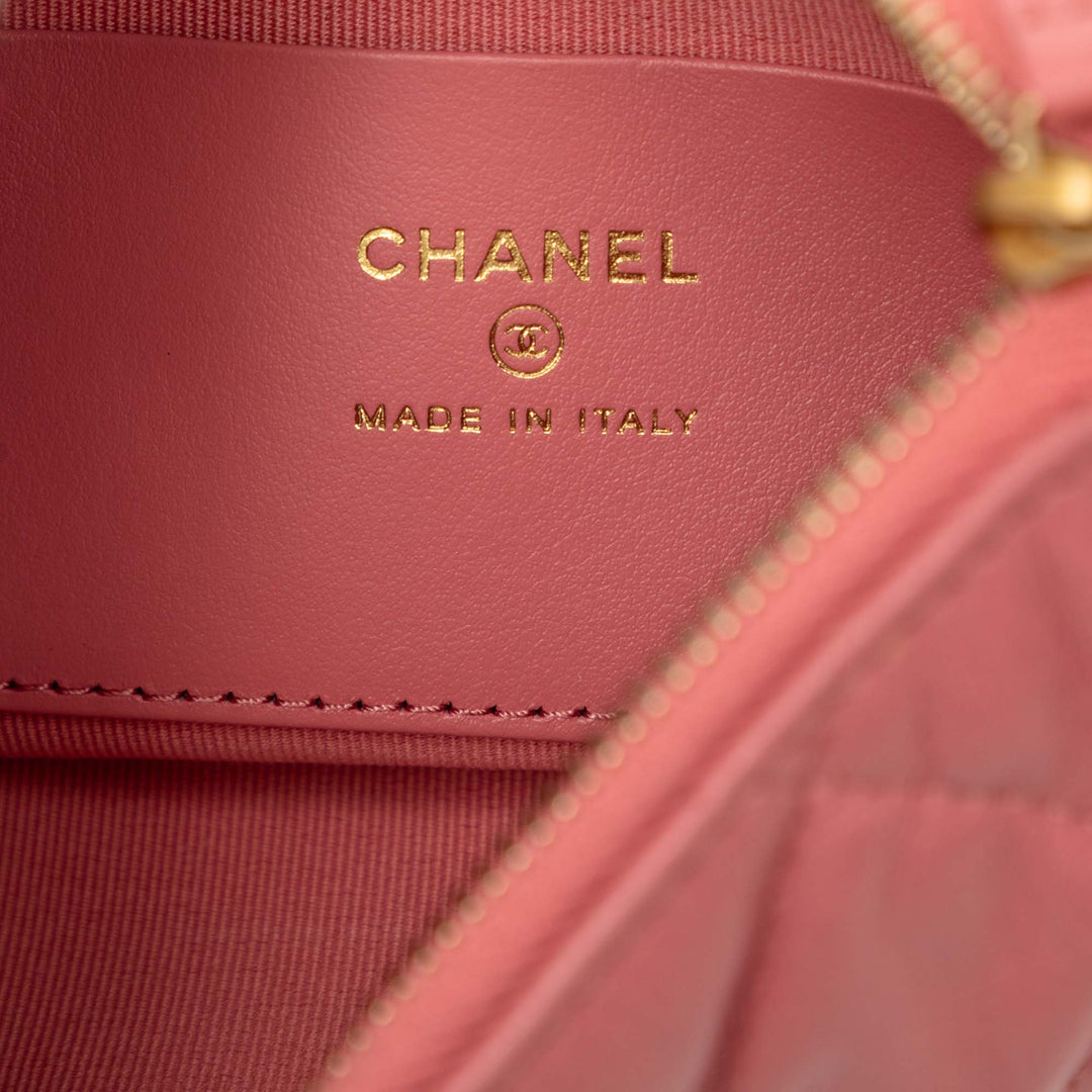 Chanel CC Matelassé Trendy Sac rond à chaîne Hobo Cuir d'agneau