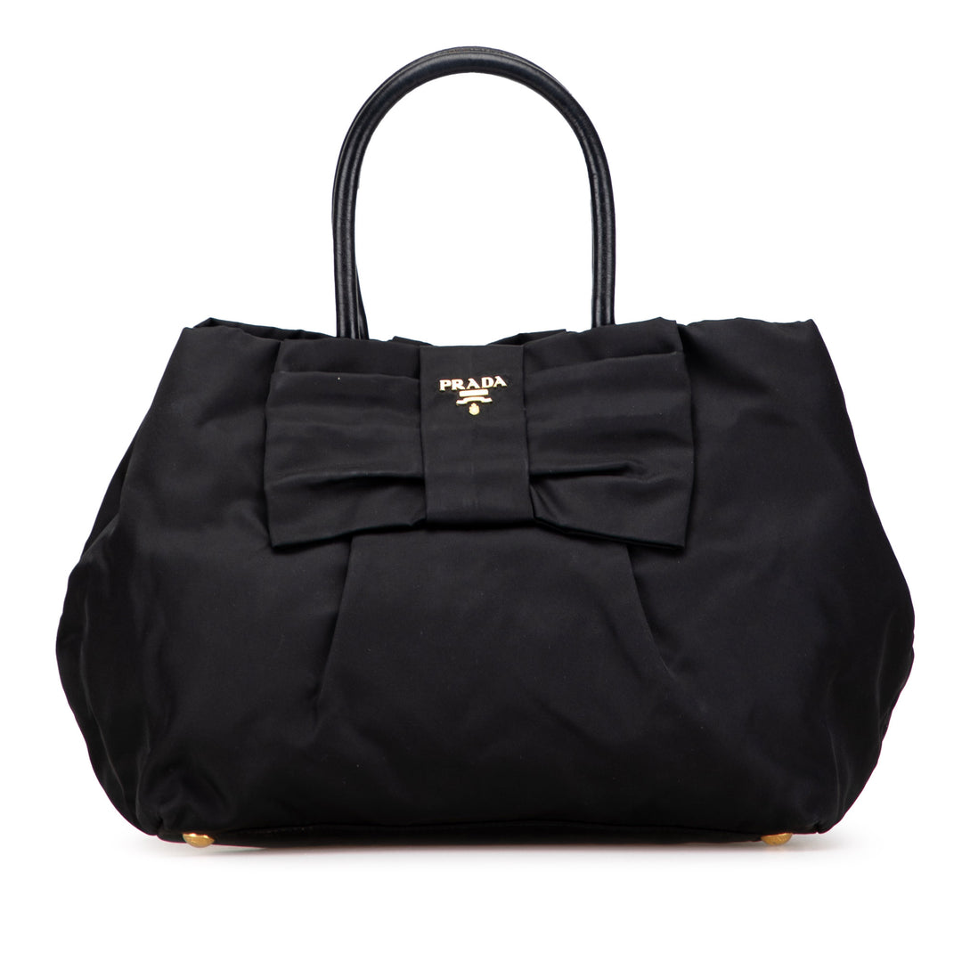 Prada Tessuto Fiocco Bow Sac à main Noir – GABY PARIS Authentique