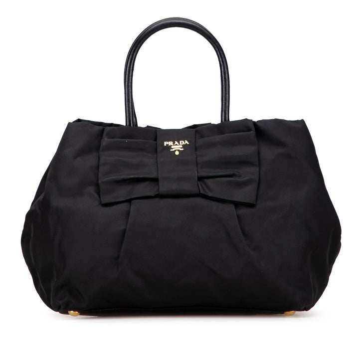 Prada Tessuto Fiocco Bow Sac à main Noir – GABY PARIS Authentique