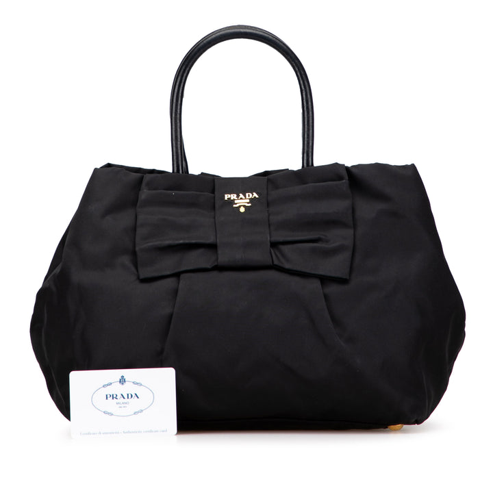 Prada Tessuto Fiocco Bow Sac à main Noir – GABY PARIS Authentique