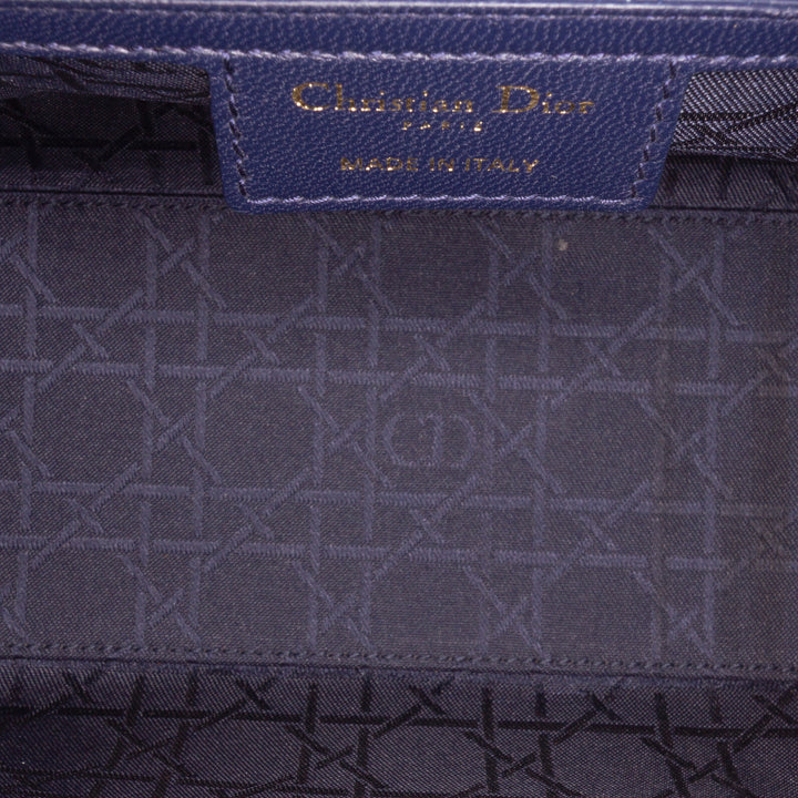 Medium Lambskin Cannage Lady Dior Blue - Gaby Paris
