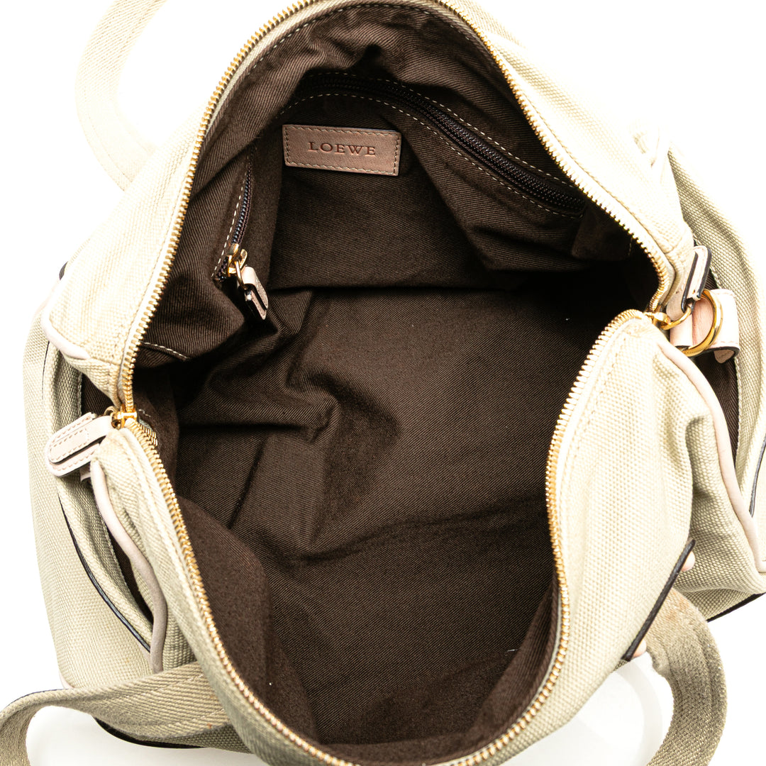 Anagram Canvas Shoulder Bag Brown - Gaby Paris