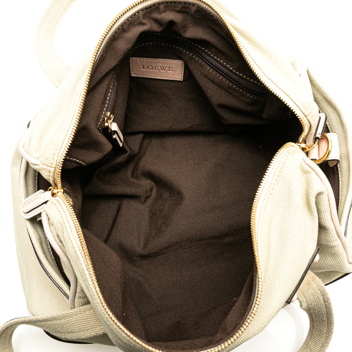 Anagram Canvas Shoulder Bag Brown - Gaby Paris
