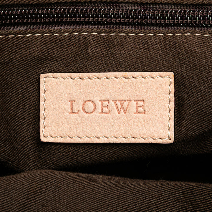 Anagram Canvas Shoulder Bag Brown - Gaby Paris
