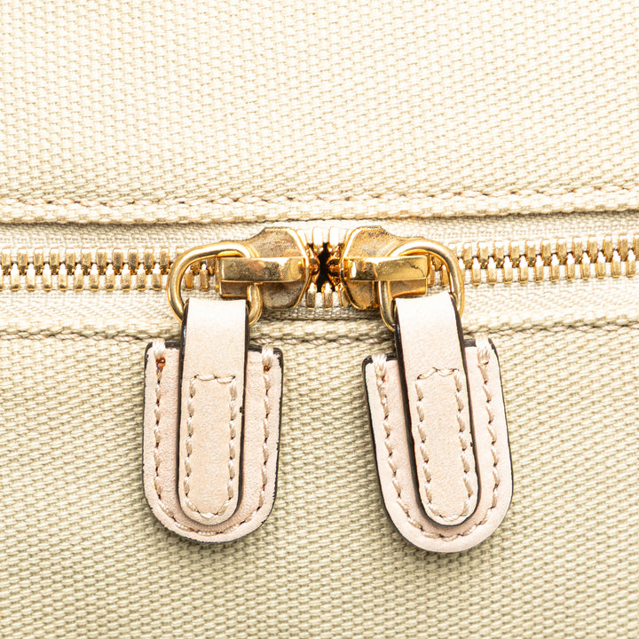 Anagram Canvas Shoulder Bag Brown - Gaby Paris