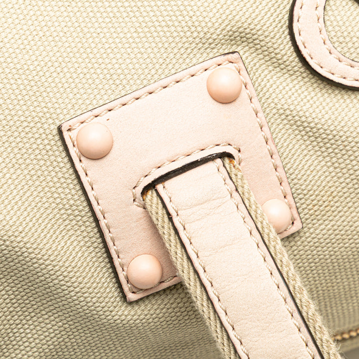 Anagram Canvas Shoulder Bag Brown - Gaby Paris