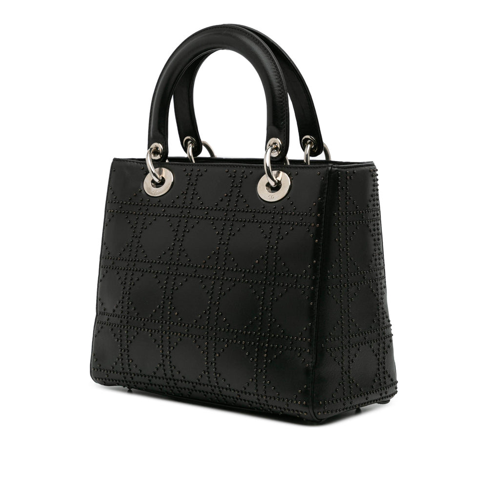 Dior Medium Cuir de veau Cannage Studded Lady Dior Noir – GABY PARIS Authentique