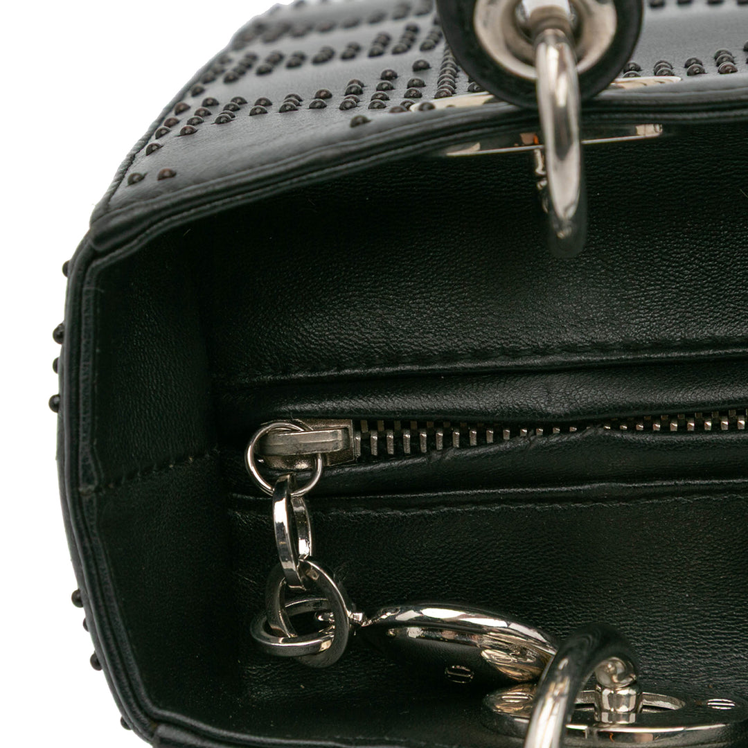 Dior Medium Cuir de veau Cannage Studded Lady Dior Noir – GABY PARIS Authentique