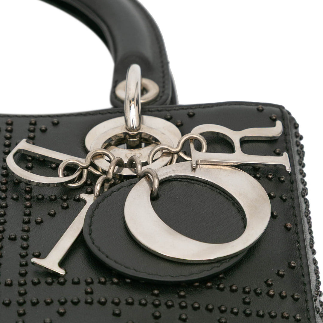 Dior Medium Cuir de veau Cannage Studded Lady Dior Noir – GABY PARIS Authentique