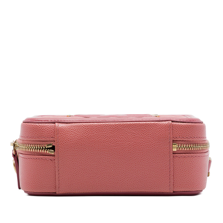 Chanel CC Filigree Vanity Pochette avec chaîne Cuir caviar Rose – vue 3 – GABY PARIS
