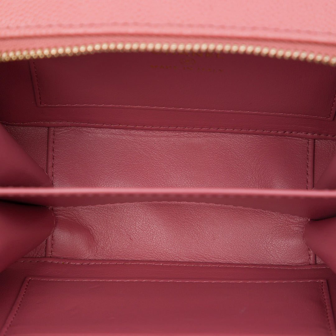 Chanel CC Filigree Vanity Pochette avec chaîne Cuir caviar Rose – vue 4 – GABY PARIS