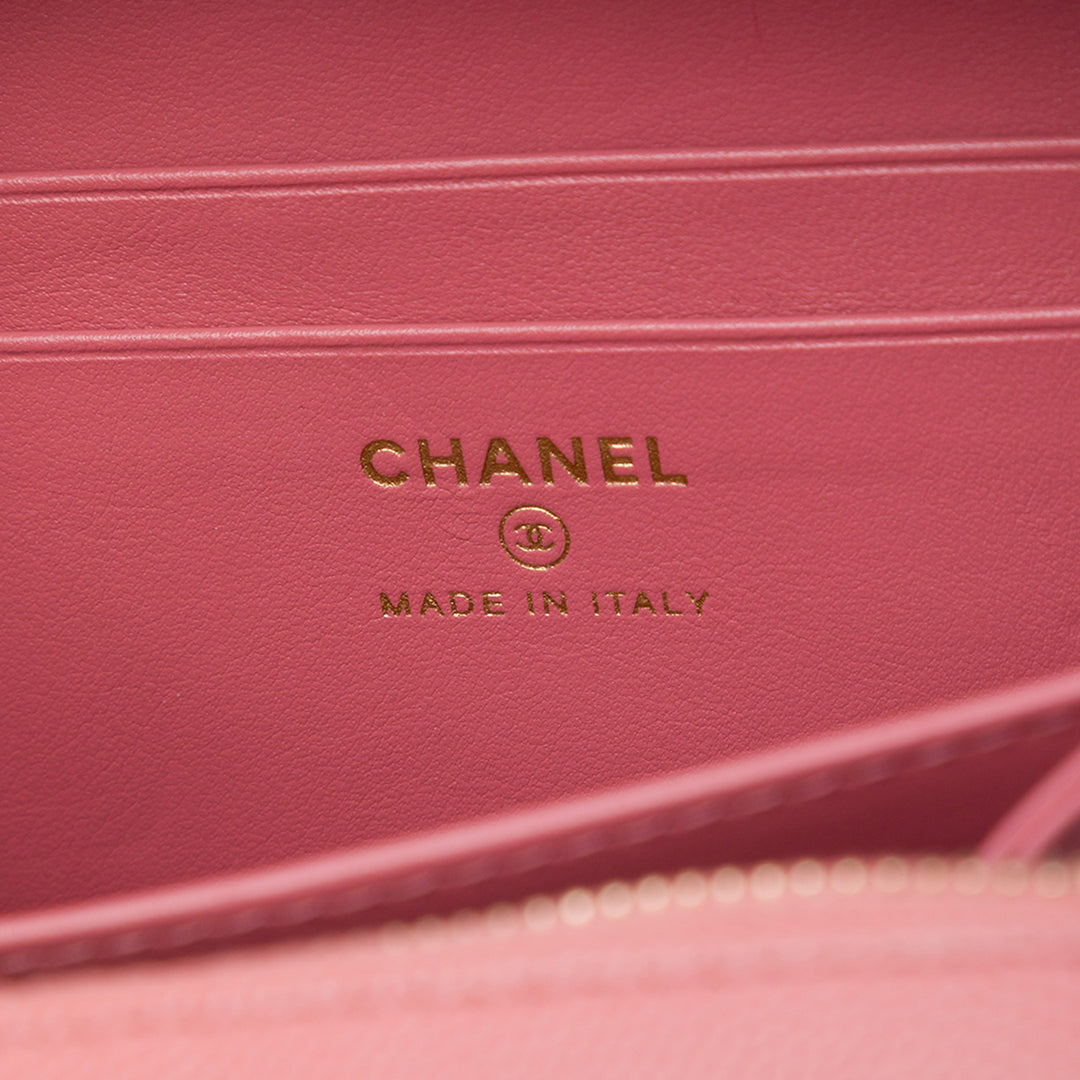 Chanel CC Filigree Vanity Pochette avec chaîne Cuir caviar Rose – vue 5 – GABY PARIS