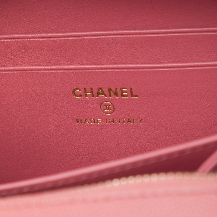 Chanel CC Filigree Vanity Pochette avec chaîne Cuir caviar Rose – vue 5 – GABY PARIS
