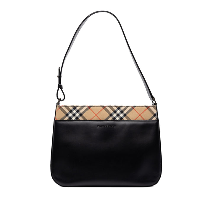 Burberry Sac porté épaule Nova Check à finitions Noir – vue principale – GABY PARIS