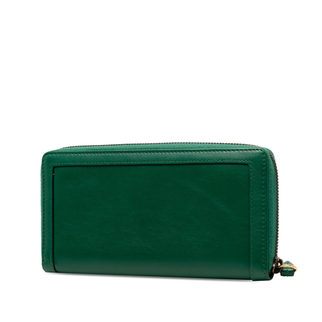 Gucci Cuir Bamboo Diana Zip Around Wallet Vert – GABY PARIS Authentique