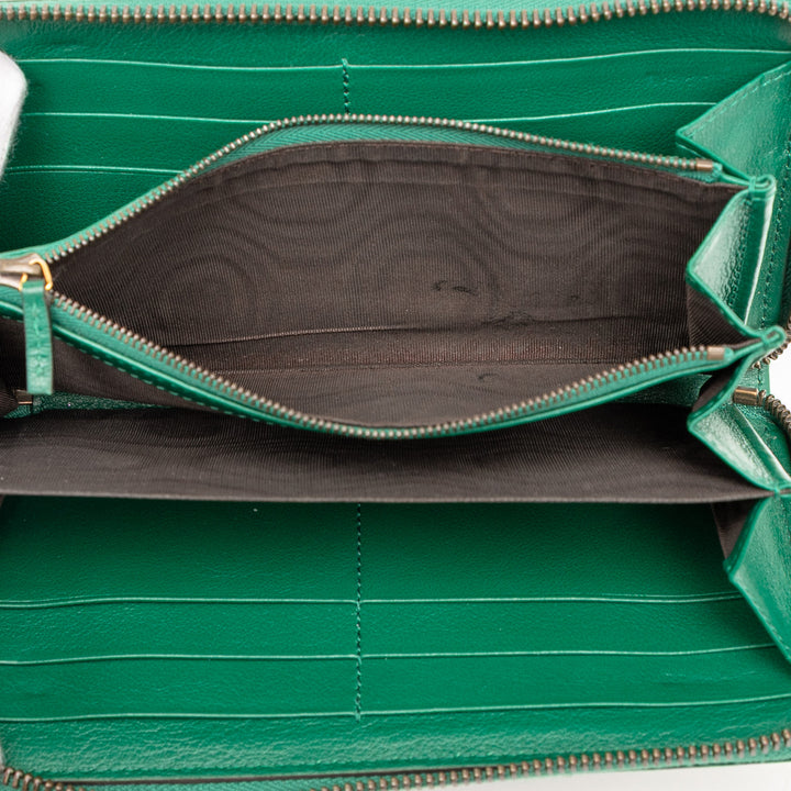 Gucci Cuir Bamboo Diana Zip Around Wallet Vert – GABY PARIS Authentique