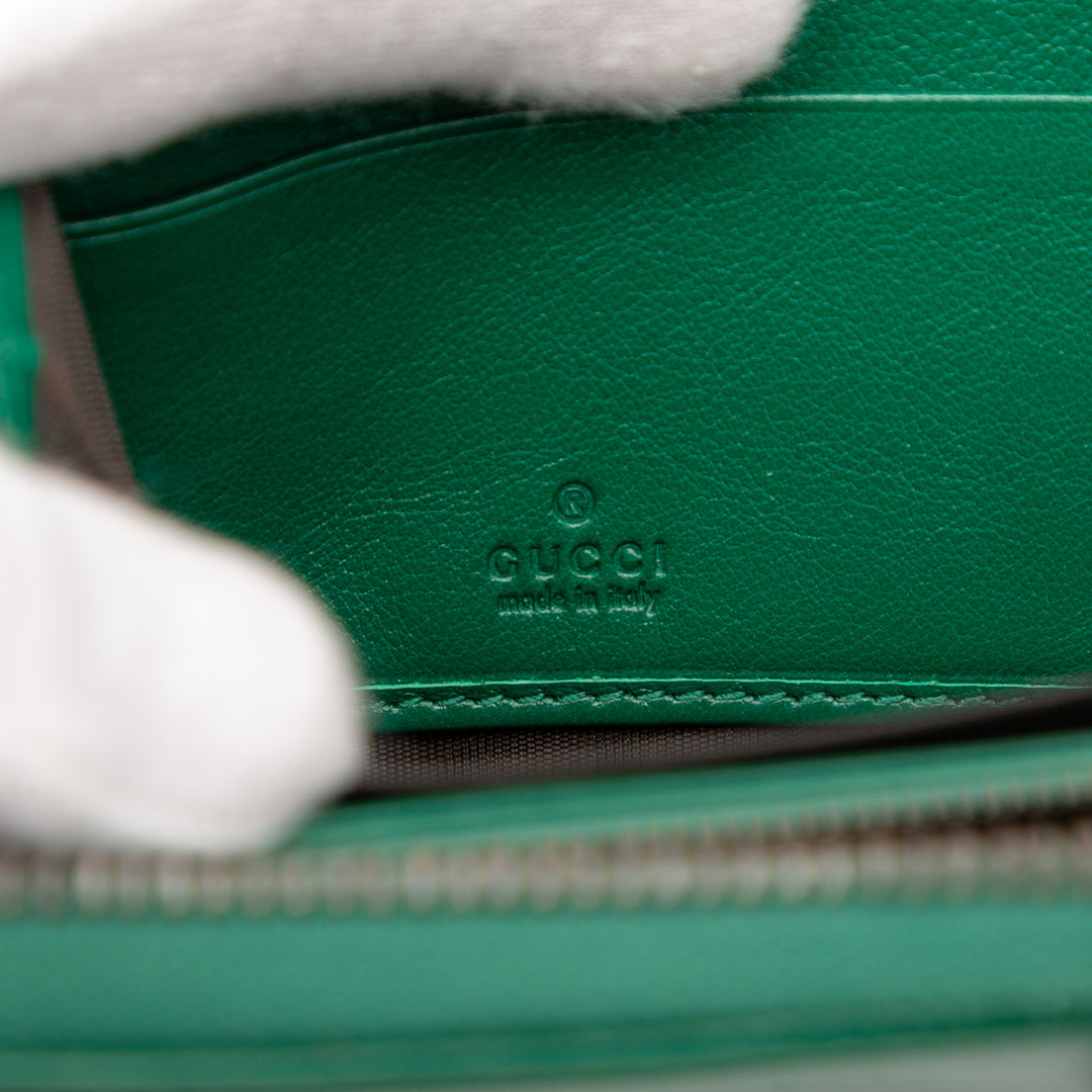 Gucci Cuir Bamboo Diana Zip Around Wallet Vert – GABY PARIS Authentique