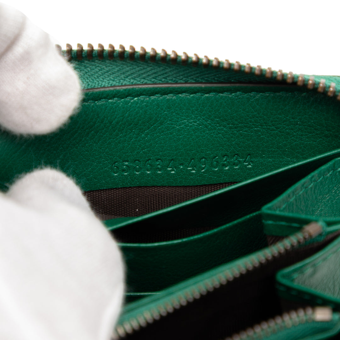 Gucci Cuir Bamboo Diana Zip Around Wallet Vert – GABY PARIS Authentique