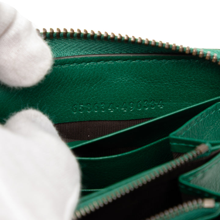 Gucci Cuir Bamboo Diana Zip Around Wallet Vert – GABY PARIS Authentique