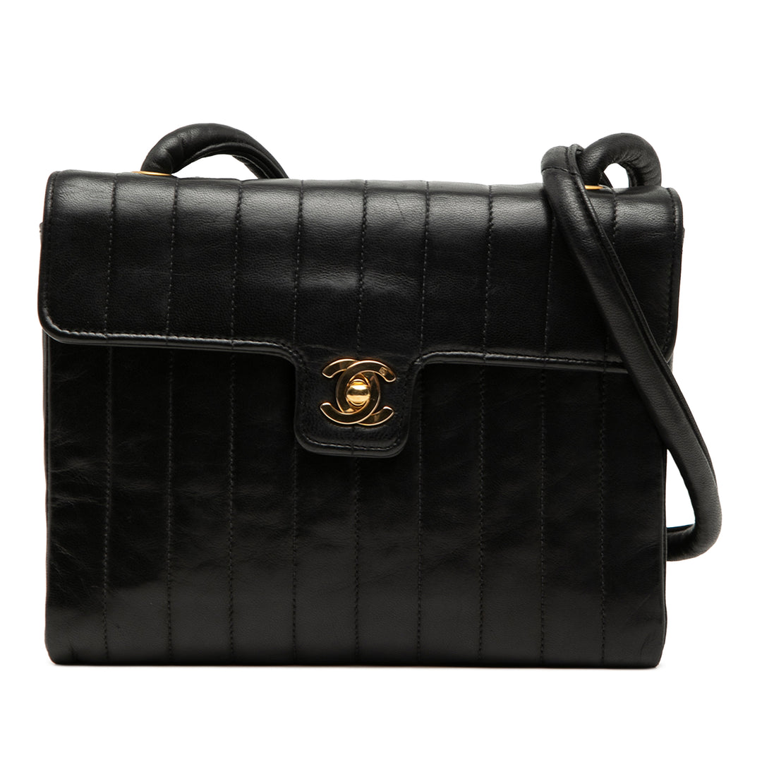 Chanel Small CC Vertical Matelassé Cuir d’agneau Simple rabat