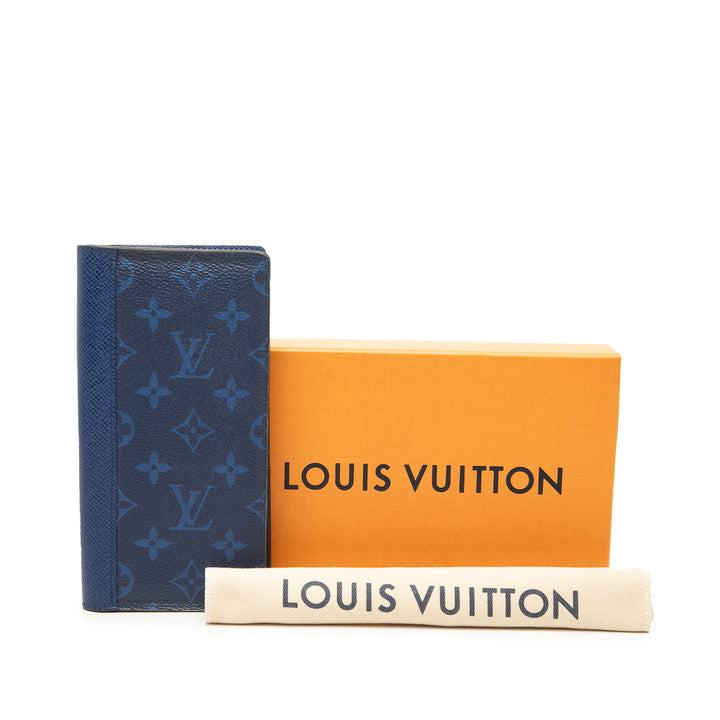Louis Vuitton Monogram Taigarama Brazza Bifold Portefeuille long