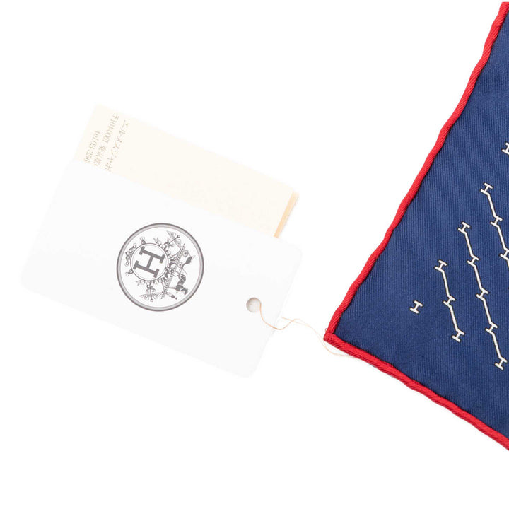 Hermès Geometric Pocket Square Soie Handkerchief