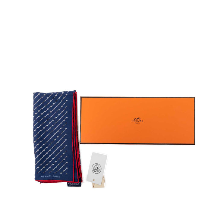 Hermès Geometric Pocket Square Soie Handkerchief