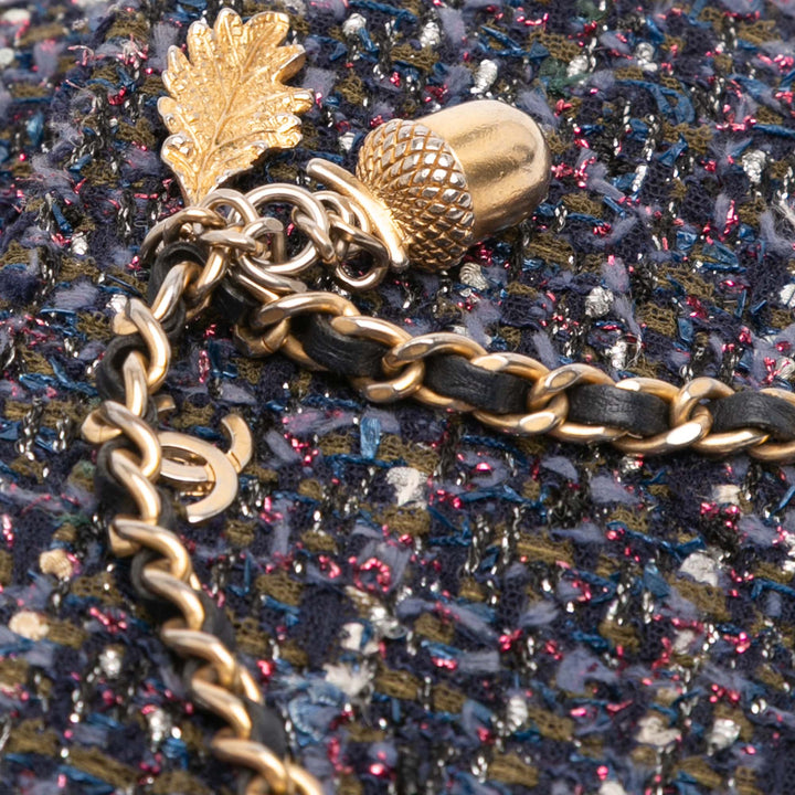 Chanel CC Tweed Charms Wallet On Chain Bleu