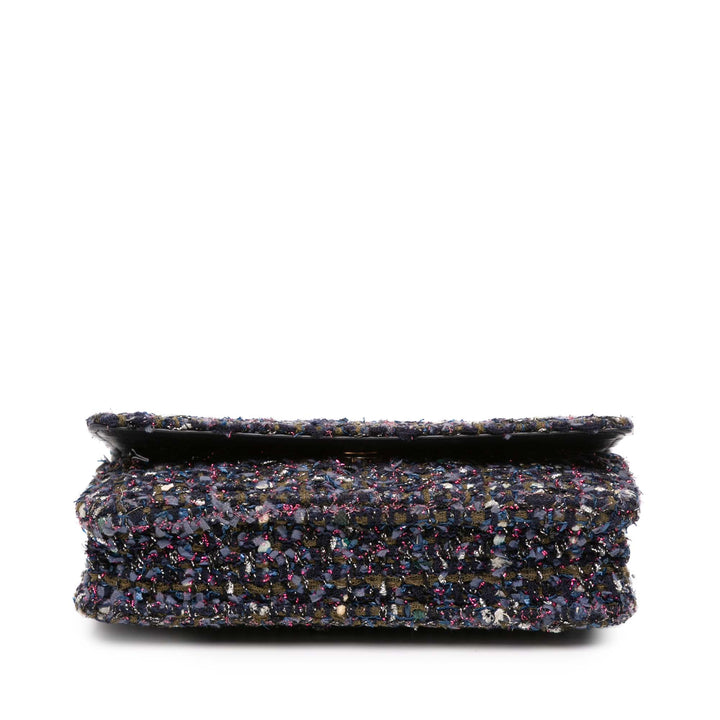 Chanel CC Tweed Charms Wallet On Chain Bleu