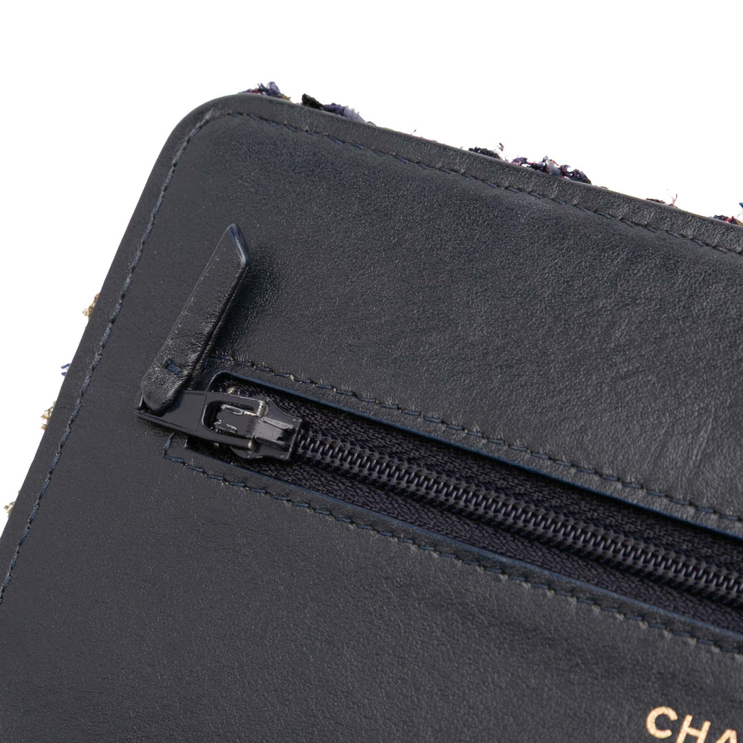 Chanel CC Tweed Charms Wallet On Chain Bleu