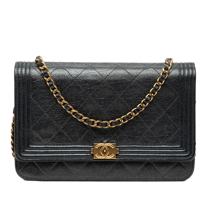 Chanel Matelassé Cuir de veau Boy Wallet on Chain