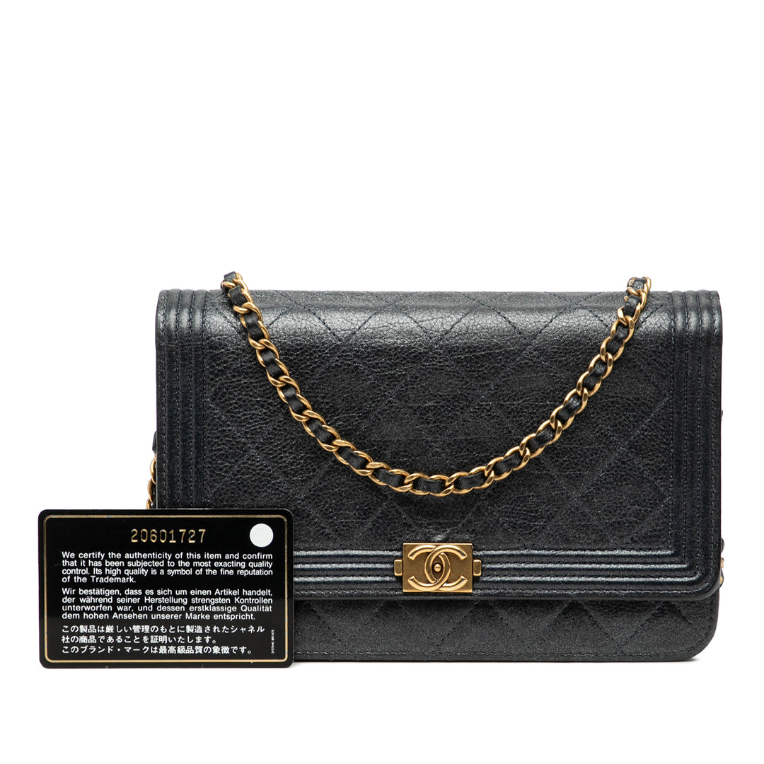 Chanel Matelassé Cuir de veau Boy Wallet on Chain