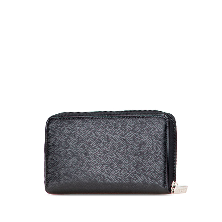 CC Caviar Zip Around Wallet Black - Gaby Paris