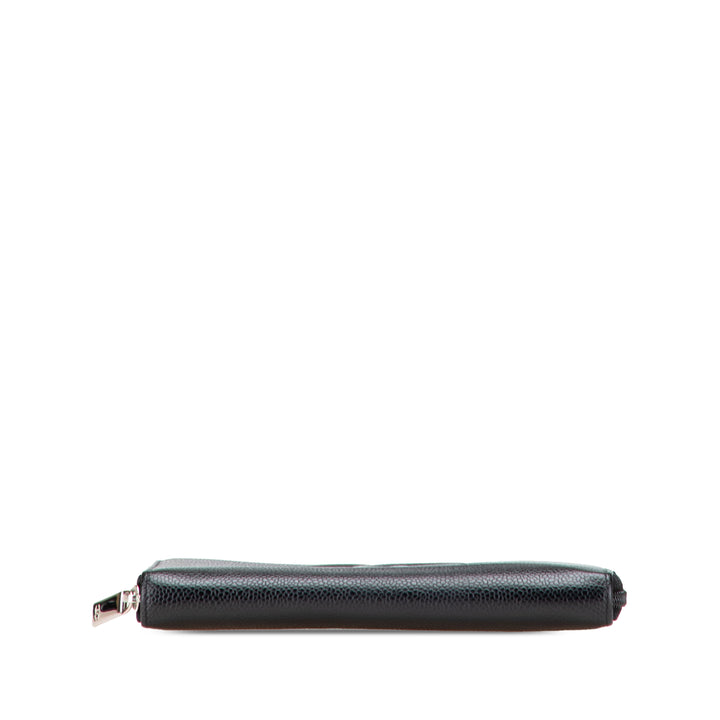 CC Caviar Zip Around Wallet Black - Gaby Paris