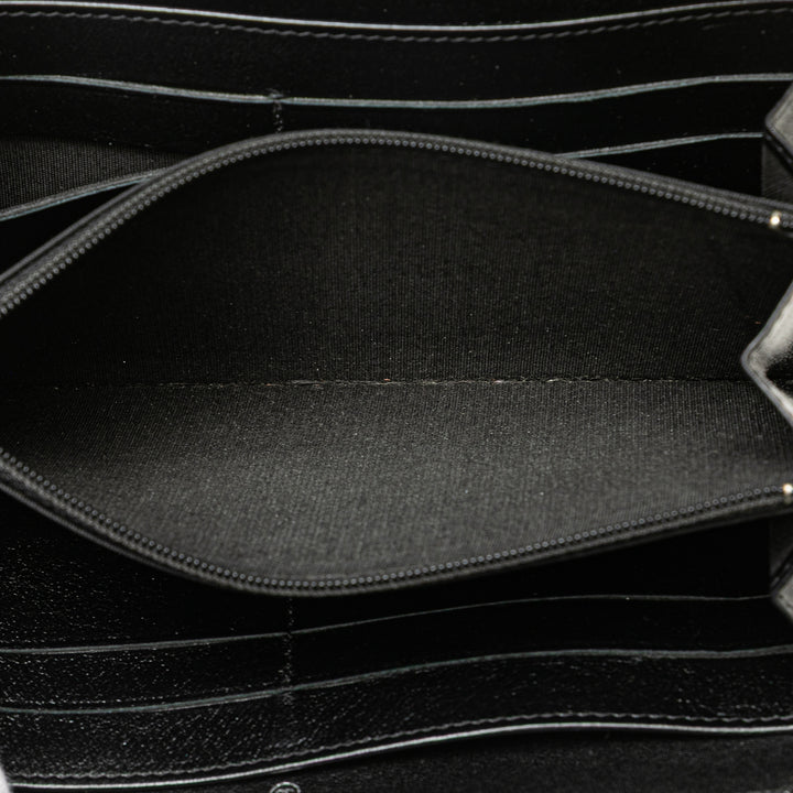 CC Caviar Zip Around Wallet Black - Gaby Paris