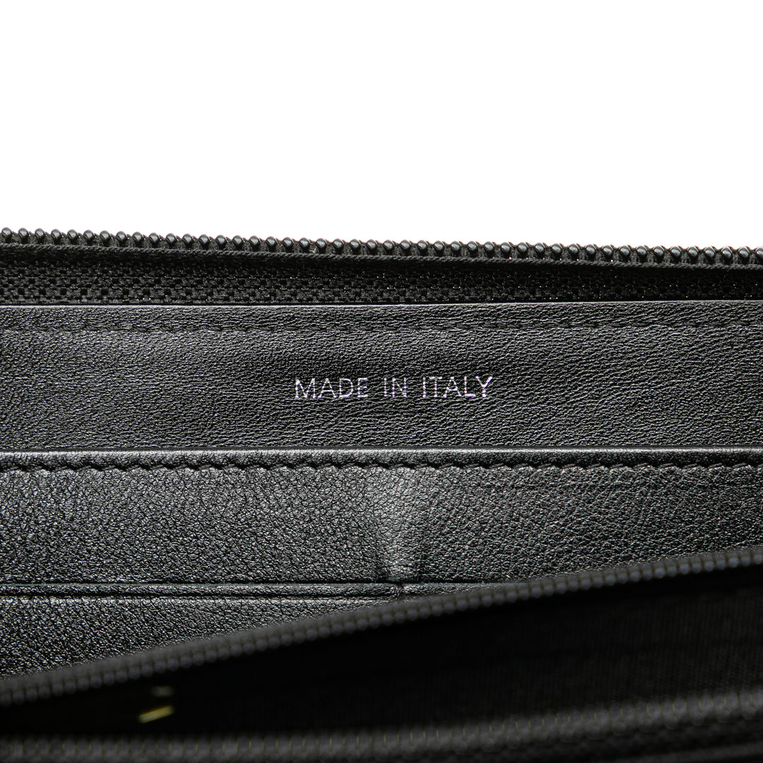 CC Caviar Zip Around Wallet Black - Gaby Paris