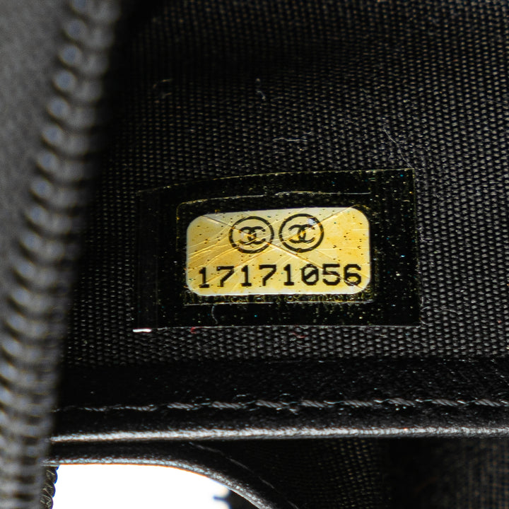 CC Caviar Zip Around Wallet Black - Gaby Paris