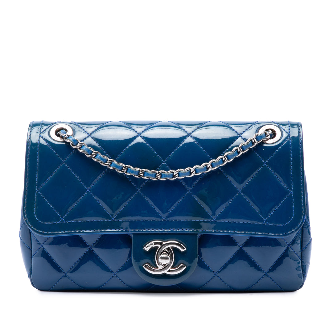 Chanel Matelassé Coco Shine à rabat Petit Bleu
