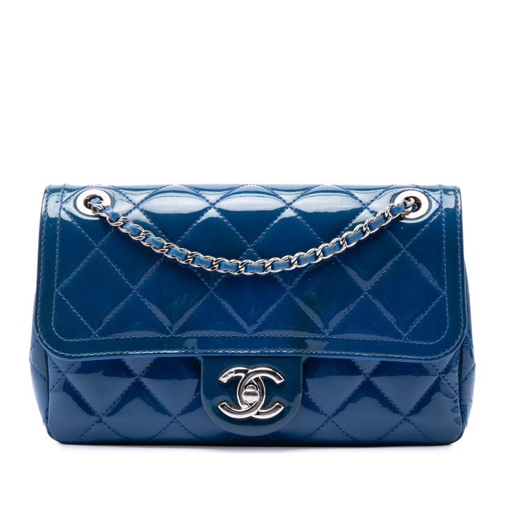 Chanel Matelassé Coco Shine à rabat Petit Bleu