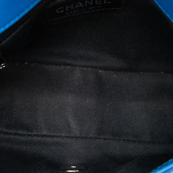 Chanel Matelassé Coco Shine à rabat Petit Bleu