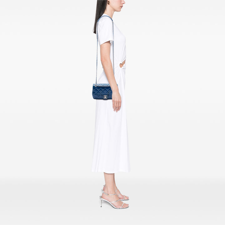 Chanel Matelassé Coco Shine à rabat Petit Bleu