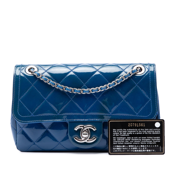 Chanel Matelassé Coco Shine à rabat Petit Bleu
