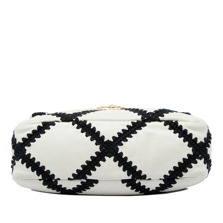 Crochet 19 à rabat Moyen Cuir de veau Noir
