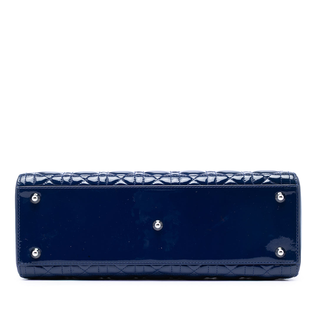 Dior Large Cuir verni Cannage Lady Dior