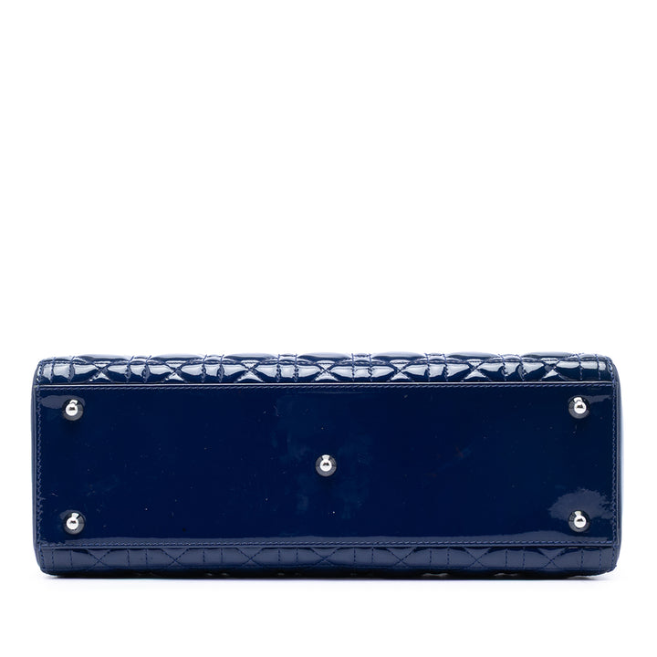 Dior Large Cuir verni Cannage Lady Dior