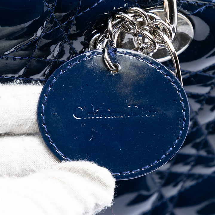 Dior Large Cuir verni Cannage Lady Dior