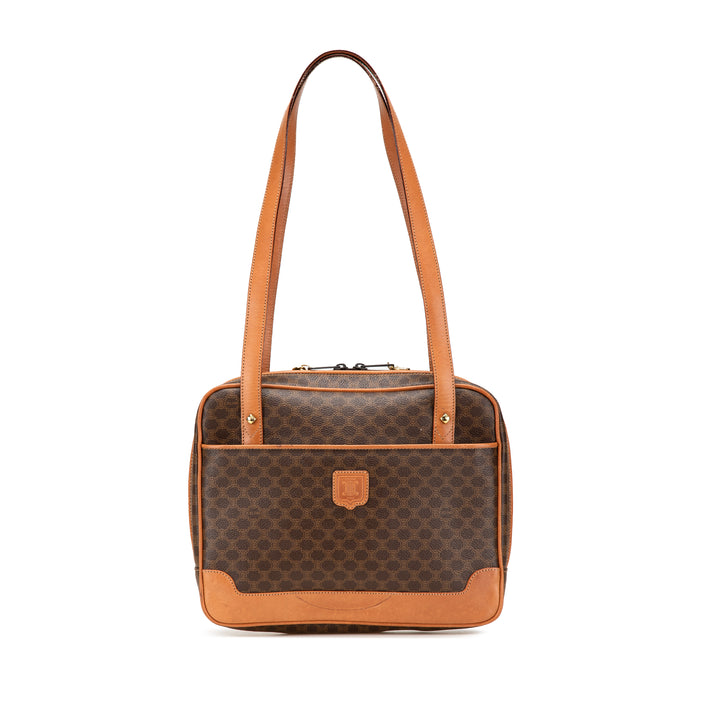 Macadam Coated Canvas Tote Brown - Gaby Paris