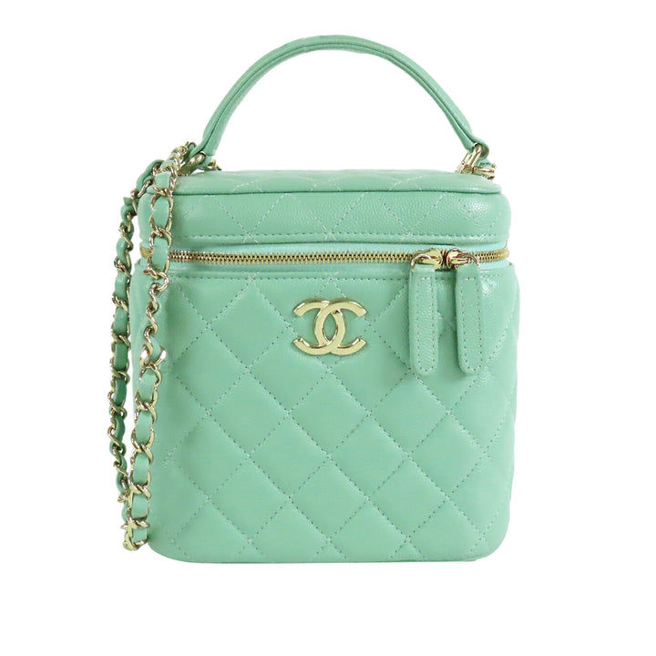 Chanel CC Vanity avec chaîne Petit Cuir caviar